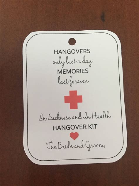 Printable Hangover Kit